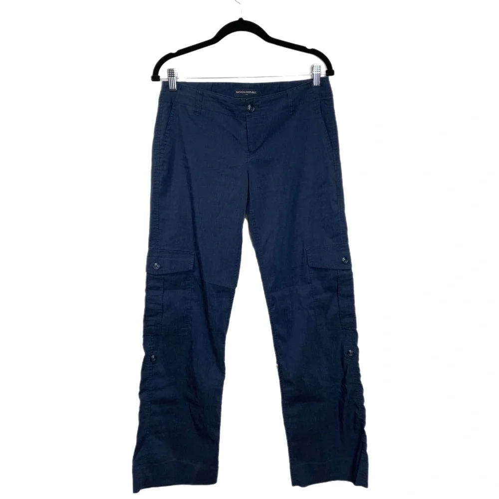 Banana Republic Linen Cargo Pants sz 4